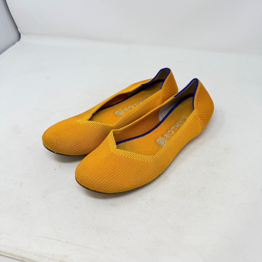 Rothys Marigold Yellow 10.5‎ Sustainable Round Toe Flats Sustainable Washable